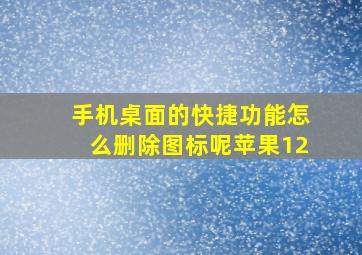 手机桌面的快捷功能怎么删除图标呢苹果12