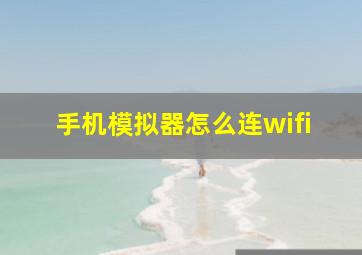 手机模拟器怎么连wifi