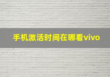 手机激活时间在哪看vivo