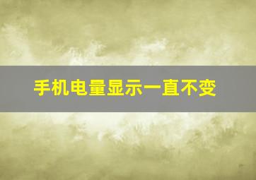 手机电量显示一直不变