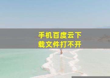 手机百度云下载文件打不开