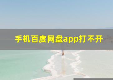 手机百度网盘app打不开