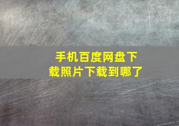 手机百度网盘下载照片下载到哪了