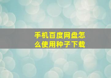 手机百度网盘怎么使用种子下载