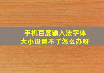 手机百度输入法字体大小设置不了怎么办呀