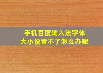 手机百度输入法字体大小设置不了怎么办呢