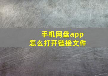 手机网盘app怎么打开链接文件