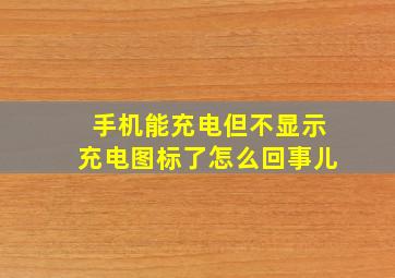 手机能充电但不显示充电图标了怎么回事儿