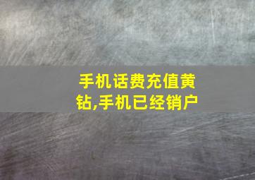 手机话费充值黄钻,手机已经销户