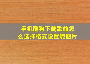 手机酷狗下载歌曲怎么选择格式设置呢图片