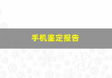 手机鉴定报告