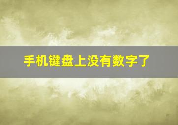 手机键盘上没有数字了