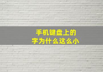 手机键盘上的字为什么这么小