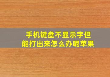 手机键盘不显示字但能打出来怎么办呢苹果