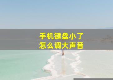 手机键盘小了怎么调大声音