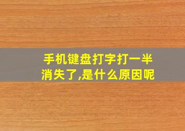 手机键盘打字打一半消失了,是什么原因呢