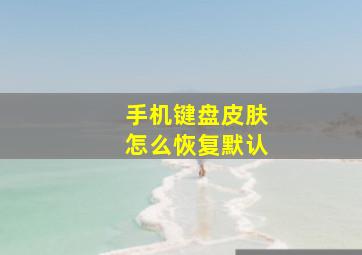 手机键盘皮肤怎么恢复默认