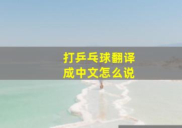 打乒乓球翻译成中文怎么说