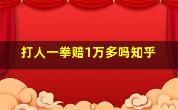 打人一拳赔1万多吗知乎