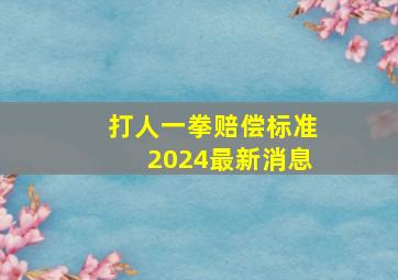 打人一拳赔偿标准2024最新消息