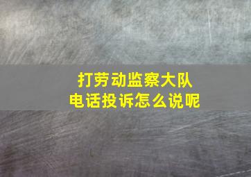 打劳动监察大队电话投诉怎么说呢