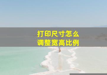 打印尺寸怎么调整宽高比例