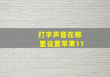 打字声音在哪里设置苹果11