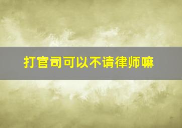 打官司可以不请律师嘛