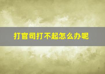 打官司打不起怎么办呢