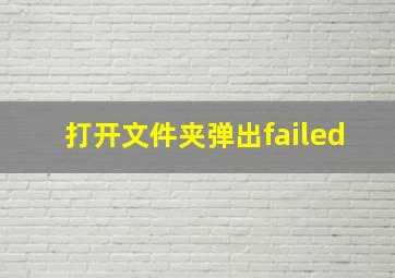 打开文件夹弹出failed