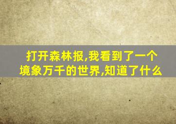 打开森林报,我看到了一个境象万千的世界,知道了什么