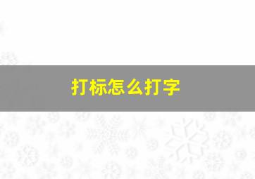 打标怎么打字