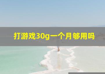 打游戏30g一个月够用吗