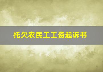 托欠农民工工资起诉书