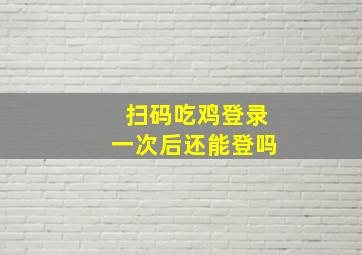 扫码吃鸡登录一次后还能登吗