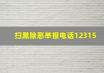 扫黑除恶举报电话12315