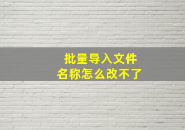 批量导入文件名称怎么改不了