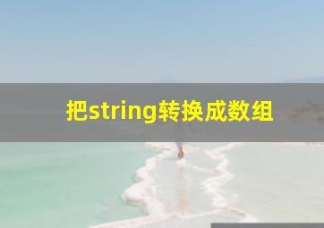 把string转换成数组