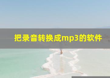 把录音转换成mp3的软件