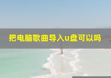 把电脑歌曲导入u盘可以吗