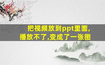 把视频放到ppt里面,播放不了,变成了一张图