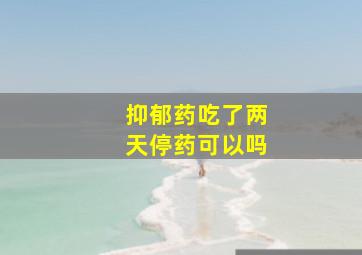 抑郁药吃了两天停药可以吗