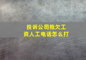 投诉公司拖欠工资人工电话怎么打