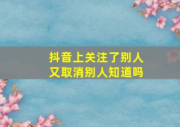 抖音上关注了别人又取消别人知道吗