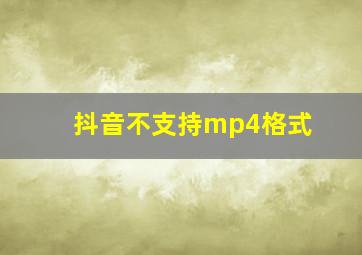 抖音不支持mp4格式