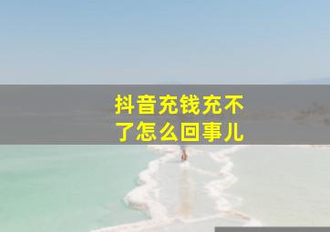 抖音充钱充不了怎么回事儿