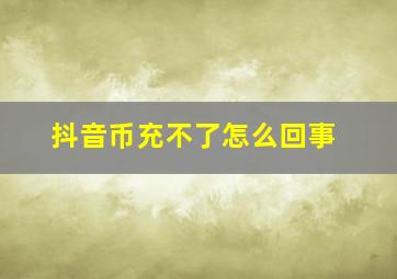 抖音币充不了怎么回事