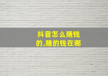 抖音怎么赚钱的,赚的钱在哪