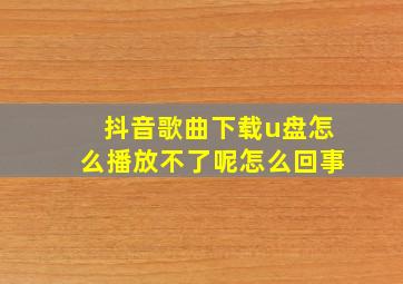 抖音歌曲下载u盘怎么播放不了呢怎么回事