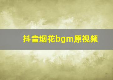 抖音烟花bgm原视频